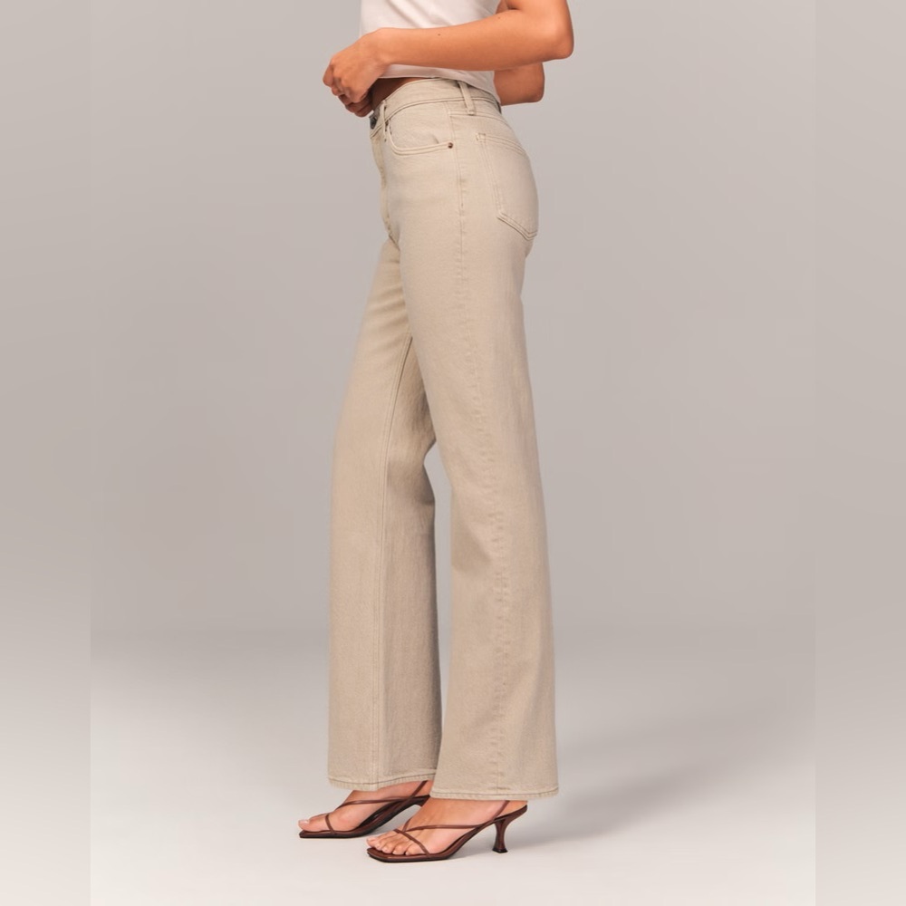 Abercrombie relaxed 90s high rise jeans in oat
